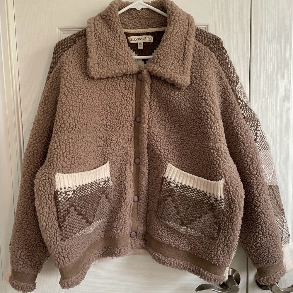 Blank NYC Sherpa Plaid Jacket